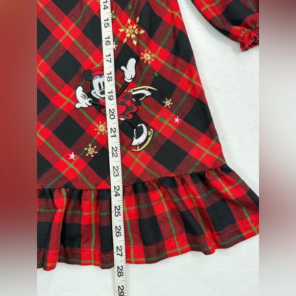 DISNEY STORE Girls Minnie Mouse Ice Skating Plaid Winter Nightgown 5/6 Cozy Warm - Picture 15 of 15